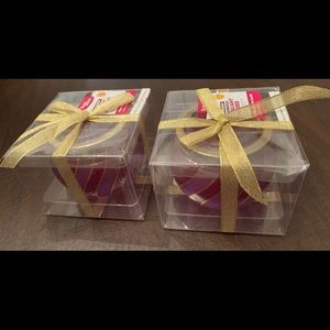 2 New Matching Christmas ornament decorative Tea Light Holders.